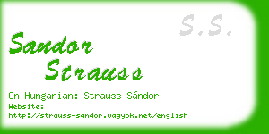 sandor strauss business card